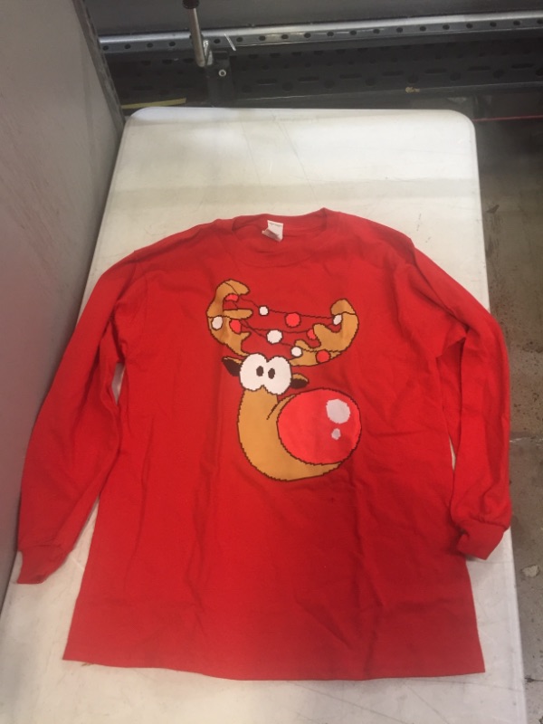 Photo 1 of Generic Red Long Sleeve Red Holiday Snail T Shirt. Large