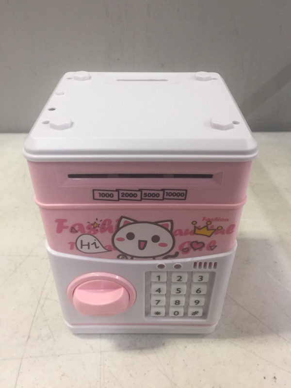 Photo 1 of JUNEU Electronic Piggy Bank for Kids, Money Bank with Password Cute ATM Piggy Bank Coin Can, Auto Scroll Paper Money Saving Box, Great Toy Gift for Girls Boys Children
