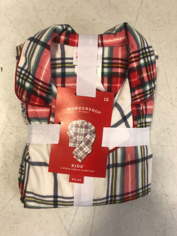 Photo 1 of Kids' Holiday Plaid Flannel Matching Family Pajama Set - Wondershop White 12