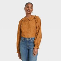 Photo 1 of Women's Balloon Long Sleeve Button-Down Shirt - Universal Thread Size Small