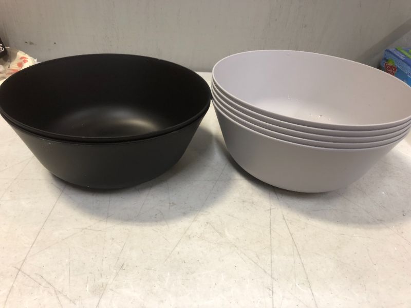 Photo 1 of 7 pack of dining bowls 5 grey and 2 black