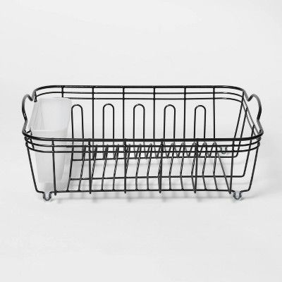 Photo 1 of 14.1" x 6.4" x 17.9" Steel Dish Drainer Black - Threshold™
