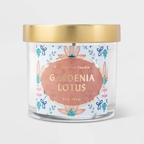 Photo 1 of 4.1oz Lidded Glass Jar Candle Gardenia Lotus - Opalhouse™
