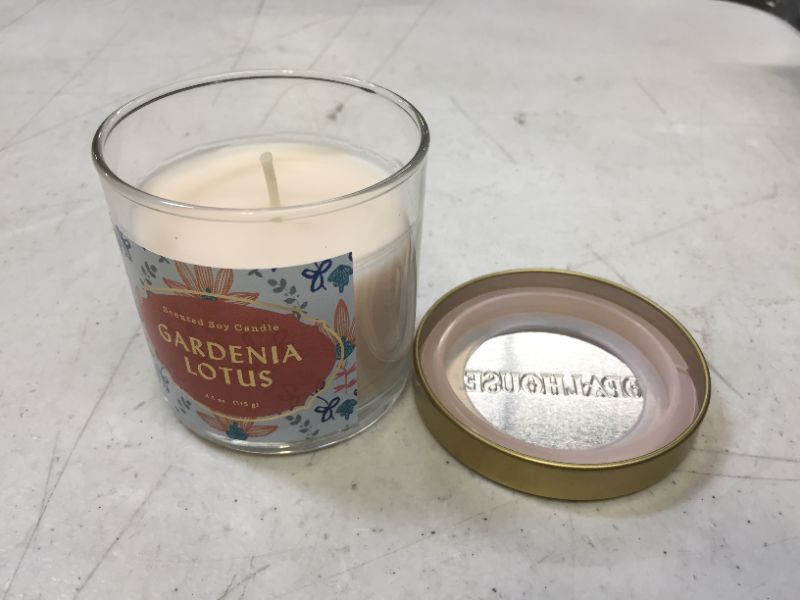 Photo 2 of 4.1oz Lidded Glass Jar Candle Gardenia Lotus - Opalhouse™
