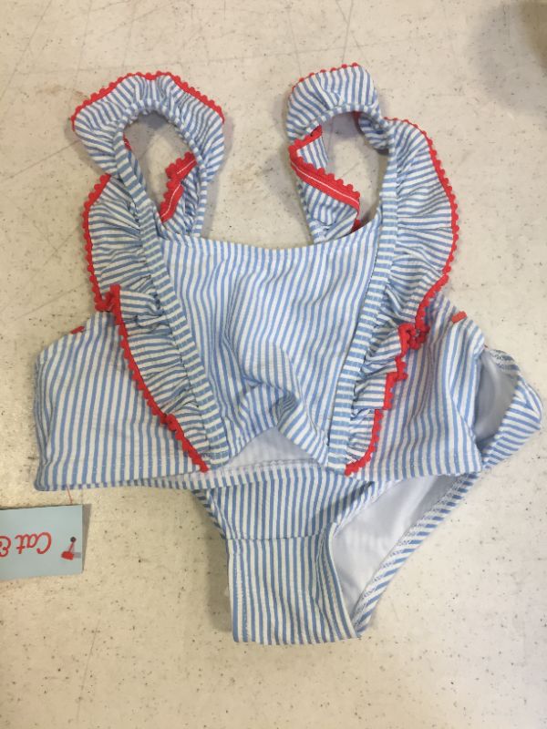 Photo 1 of Girls' Seersucker Ruffle 2pc Bikini Set - Cat & Jack™ Blue
