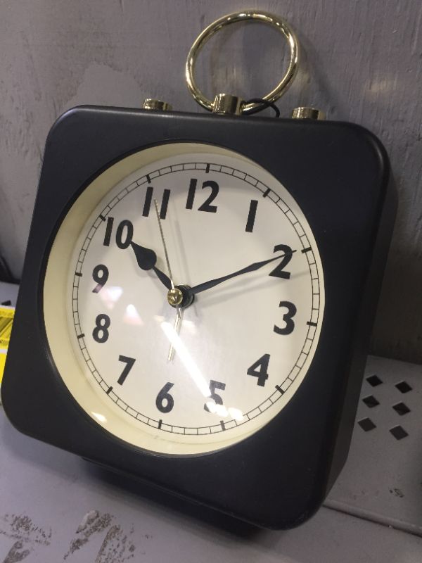 Photo 2 of 5" Square Alarm Clock Black - Threshold™
