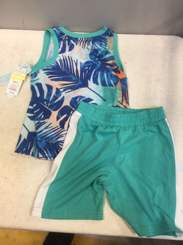 Photo 1 of Boys' 2pc Leaf Print Tank Pajama Set - Cat & Jack Green ---XS 4/5
