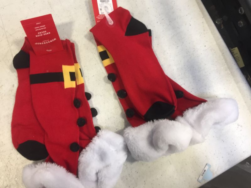 Photo 1 of 2 pairs of christmas socks 