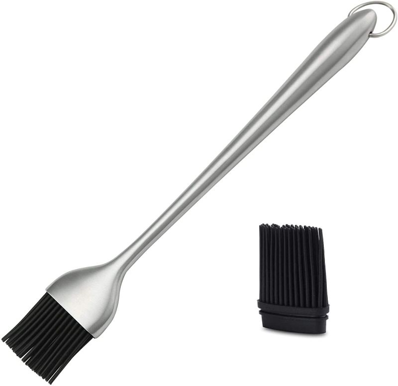 Photo 1 of 2 PK JXS Silicone Sauce Basting Brush, 12 Inch Sturdy BBQ Basting Brush with Stainless Steel Handles
