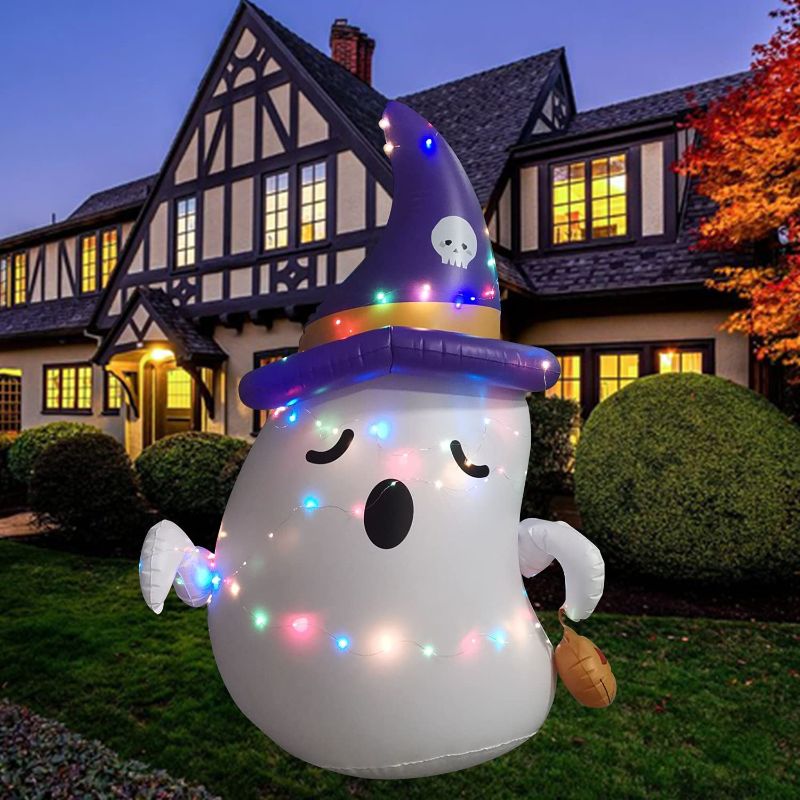 Photo 1 of CiniQy 4.6FT Halloween Decorations Ghost Blow Up Yard Decoration Outdoor Halloween Props Inflatable Punching Bag for Kids
