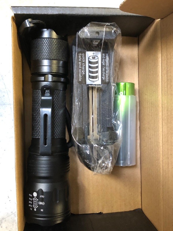 Photo 2 of Gaslen LED Tactical Flashlight - High Lumen Rechargeable Water Resistant Torch Light, Zoomable, Camping, Outdoor, Emergency, Everyday Flashlights with Clip
