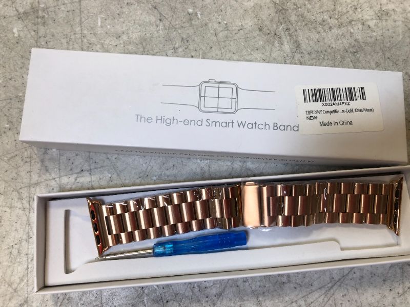 Photo 2 of TBFUNNY Compatible with Apple Watch Band 38mm 40mm 42mm 44mm, Solid Stainless fits alll series apple 