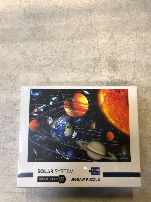 Photo 2 of ?Solar System Puzzle 1000 Pieces? YINXN Jigsaw Puzzles Planets in The Solar System Space and Astronauts, High Difficulty Level Puzzles Games, 27.5 x 19.7 in (Letters on The Back)
