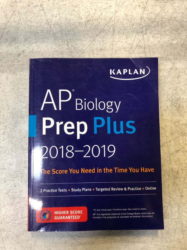 Photo 1 of AP Biology Prep Plus 2018-2019: 2 Practice Tests + Study Plans + Targeted Review & Practice + Online (Kaplan Test Prep)