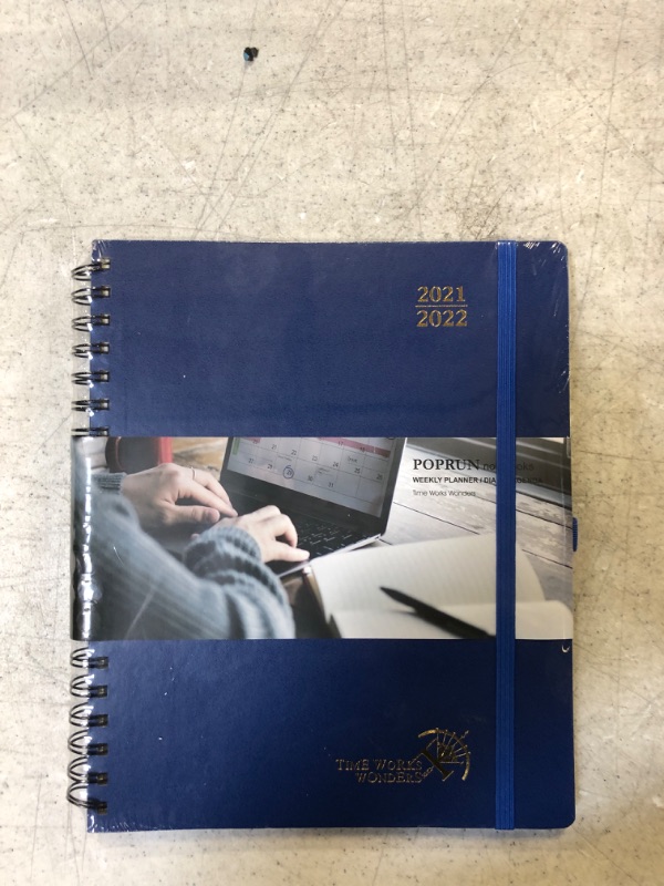 Photo 2 of 2021-2022 Planner Hardcover 8.5" x 10.5" - Academic Year Weekly Agenda [???’??-???’??] with Monthly Calendar, Note Pages, for School, Teacher, Student, Navy Blue
