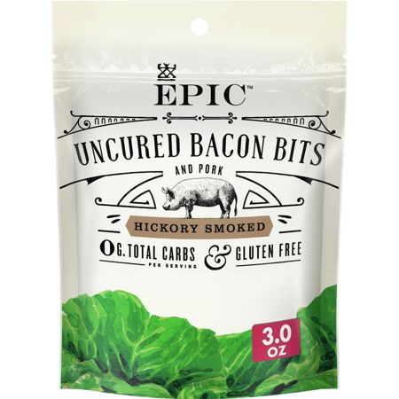 Photo 1 of 2 pack  EPIC Hickory Smoked Uncured Bacon Bits, Keto Friendly, Whole30, 3oz
best by 02/01/2022