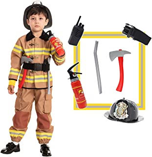 Photo 1 of Firefighter Fireman Costume for Child Role Playing Halloween Trick-or-Treating
