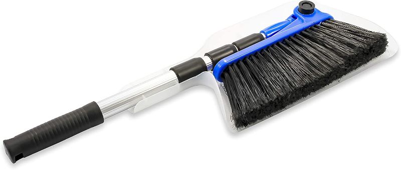 Photo 1 of Camco RV Adjustable Broom and Dustpan | Features a Telescoping Broom Handle from 24" to 52" | Ideal for RV, Marine & Home Use (43623)
