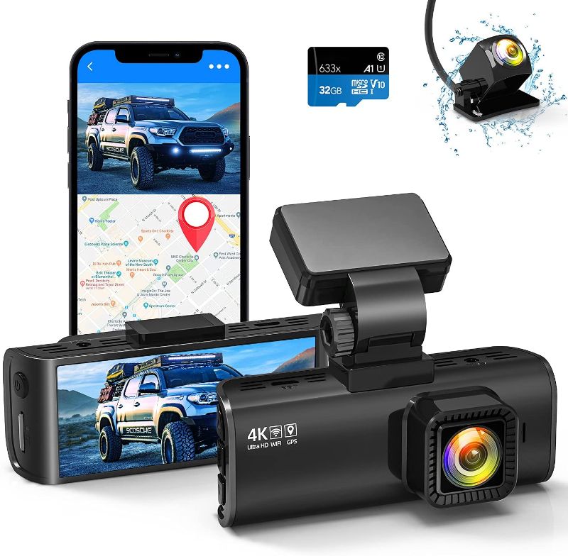 Photo 1 of REDTIGER Dash Cam Front Rear Camera 4K/2.5K Full HD Car Dashboard Recorder with 3.16” IPS Screen, Wi-Fi GPS Night Vision Loop Recording 170° Wide Angle WDR, Free 32GB Card
