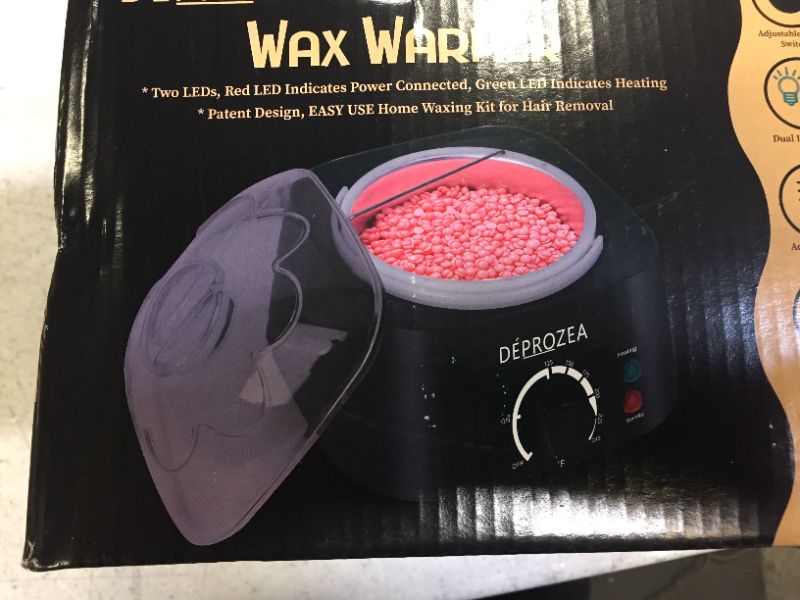 Photo 1 of Waxing Kit for Women, DEPROZEA Wax Warmer for Hair Removal , Wax Warmer Kit with 14oz Hard Wax Beads for Face Eyebrow Legs Chest Bikini , Hard Wax Kit for Hair Removal with 20 Wax Sticks 5 Wax Bowls