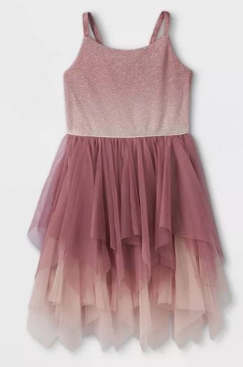 Photo 1 of Girls' Ombre Fairy Mesh Sleeveless Dress - Cat & Jack™ Rose Pink/Purple
Size: M