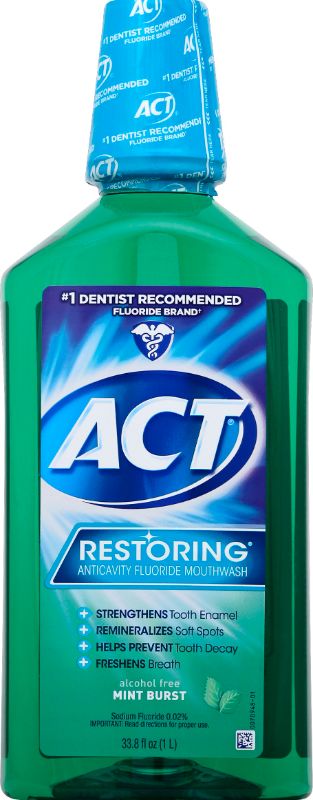 Photo 2 of ACT Restoring Anticavity Mouthwash (33.8 Oz, Mint Burst) 
AND Nature's Bounty Zinc 50MG | 100 Tablets
