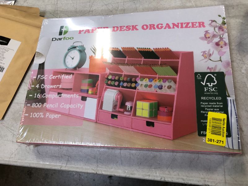 Photo 2 of Pink Desk Organizer and Accessories with 4 Drawers & 16 Compartments Twice Capacity - Art Supply Organizer for Home, School