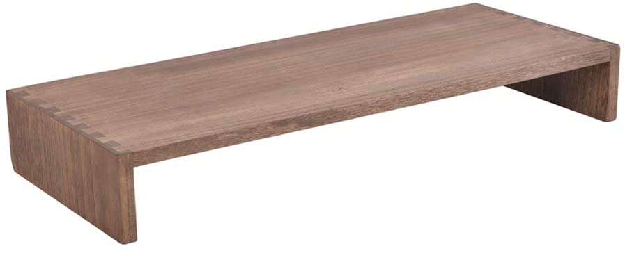 Photo 1 of Kirigen Monitor Stand Wooden -Desk Stand Wood for Computer/Laptop/TV Printer - Monitor Arms & Stands Desk Riser for Office Organizers -Desktop Workspace (59,Dark Brown)