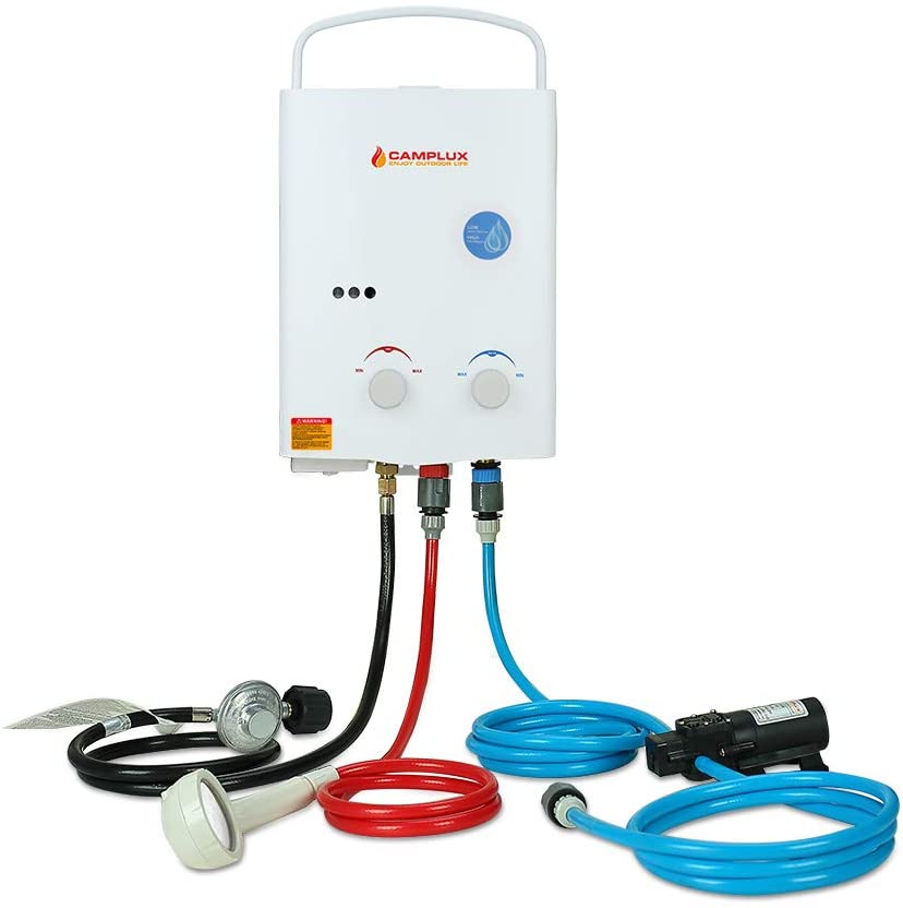 Photo 1 of Camplux 5L 1.32 GPM Outdoor Portable Propane Gas Tankless Water Heater With 1.2 GPM Water Pump