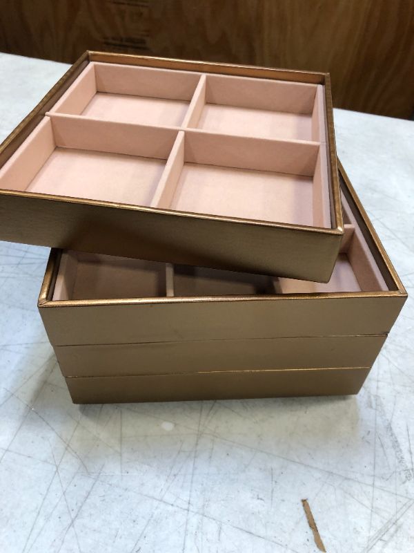 Photo 3 of ABO Gear Stackable Jewelry Box Jewelry Organizer Jewelry Trays - Set of 4 - Bronze