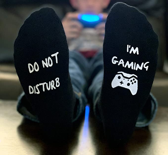 Photo 1 of Funny Do Not Disturb I'm Gaming Socks NON SLIP Video Game 3pack 