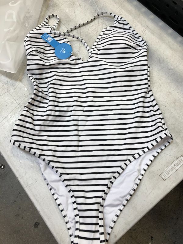 Photo 3 of Lasting Appeal Stripe One Piece Swimsuit Size L