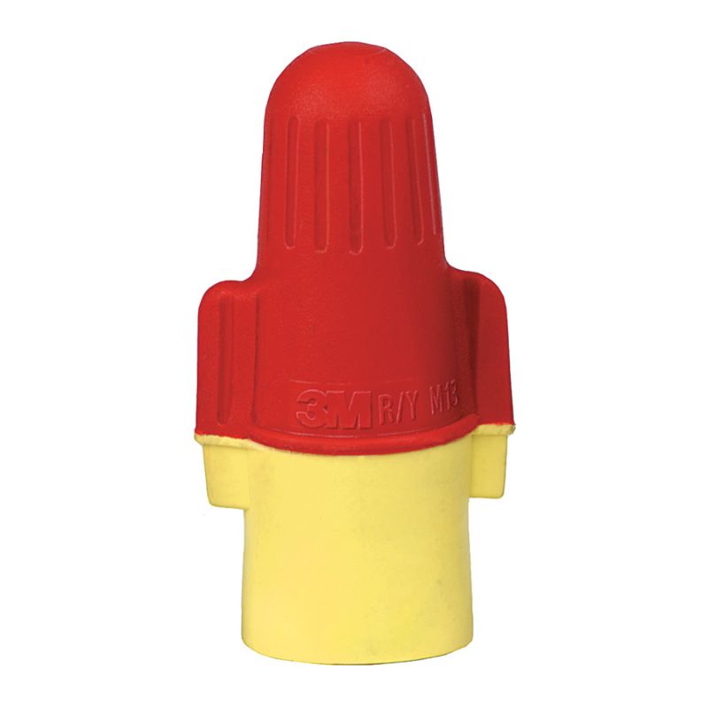 Photo 1 of 3M Performance Plus Wire Connector, Flexible Steel Spring Connectors, 22-8 AWG, Red and Yellow Color (R/Y+), Bag of 100