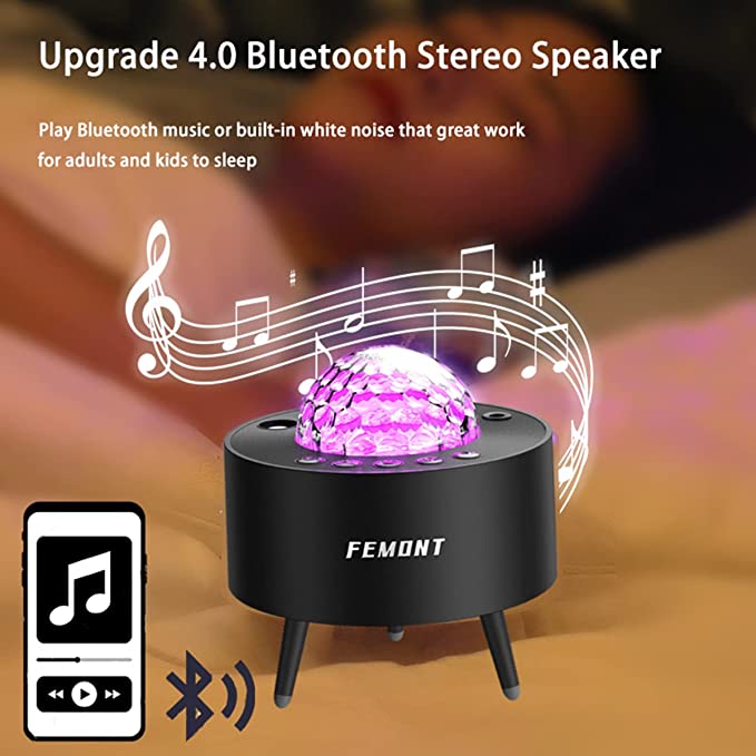 Photo 1 of Femont ®Galaxy Projector for Bedroom,Night Light with Built-in Bluetooth Speaker, White Noise Led Starry Lamp for Kids Adults, Ambient Light for Home Decor Party Gaming Room, Home Theater, Ceiling