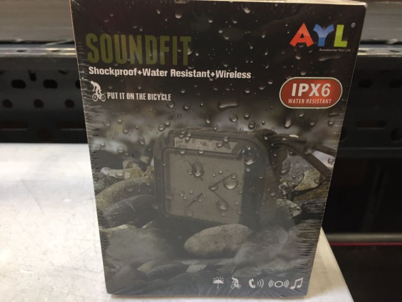 Photo 1 of AYL Soundfit Bluetooth Shower Speaker - Certified Waterproof - Wireless, Easy Pairing with All Bluetooth Devices, Phones, Tablets, Computers (Black)----factory sealed