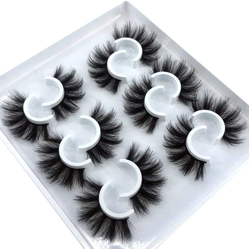 Photo 1 of 6 Pairs Fluffy False Eyelashes Natural Faux Mink Strip 3D Lashes Pack (MDF-12)