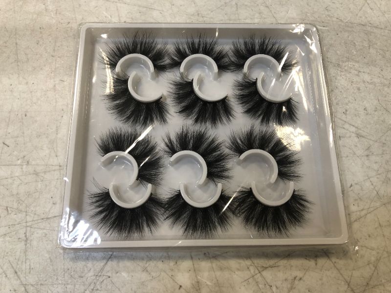 Photo 2 of 6 Pairs Fluffy False Eyelashes Natural Faux Mink Strip 3D Lashes Pack (MDF-12)