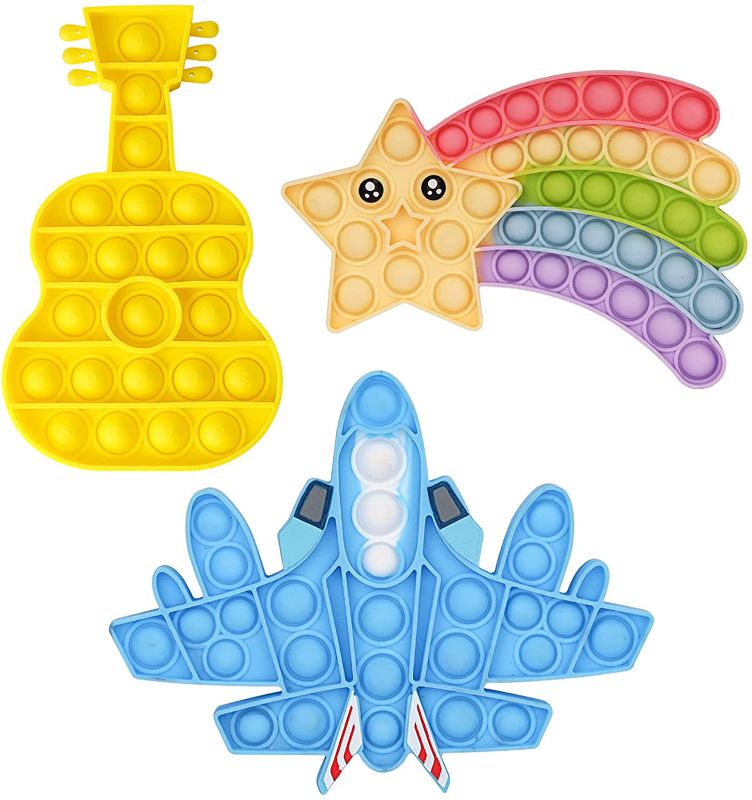 Photo 1 of Danigh-buy Pop It Fidget Toy [Material Upgrade],3PCS Push Pop Fidget Sensory Toy for Kids and Adults?Anti-Anxiety Squeeze Pop Up Fidget Toy, Autism Stress Relief Silicone Fidget Poppers Christmas Toy