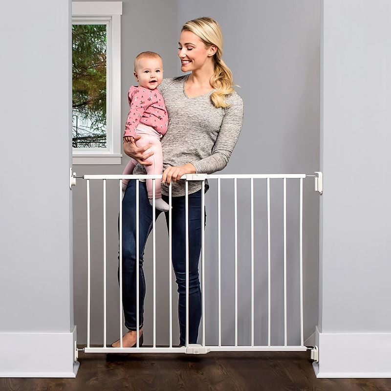 Photo 1 of Regalo 2-in-1 Extra Wide Stairway and Hallway Walk Through Baby Safety Gate with Mounting Kit , White , 1 Count 
