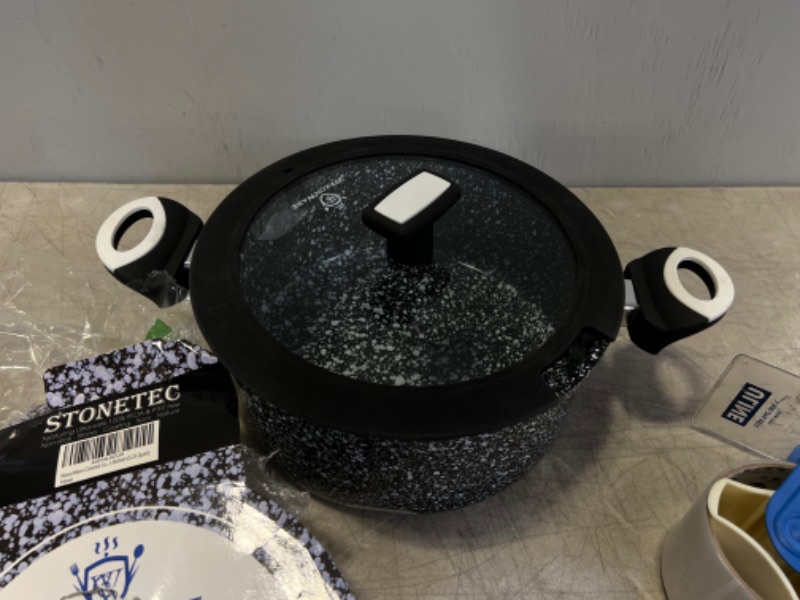 Photo 2 of 5.25 Quart Ceramic Nonstick Casserole Stockpot, Anti-Warp Non Toxic PTFE APEO PFOA Free Nonstick Pot With Lid, Induction Compatible (WaxonWare Stonetec Series)
