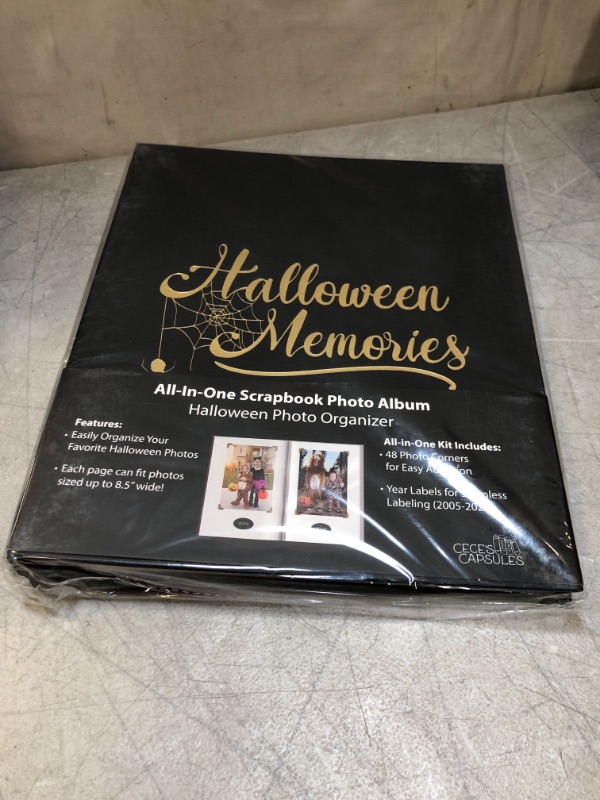 Photo 2 of Cece's Capsules Halloween Scrapbook Photo Album, 4x6 40 Pages DIY All-In-One, Leather Cover, For Halloween, Holiday & Family Memories
