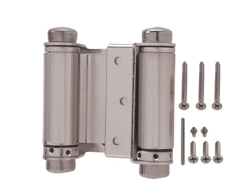 Photo 1 of 3 in. Square Satin Nickel Double-Action Spring Door Hinge
