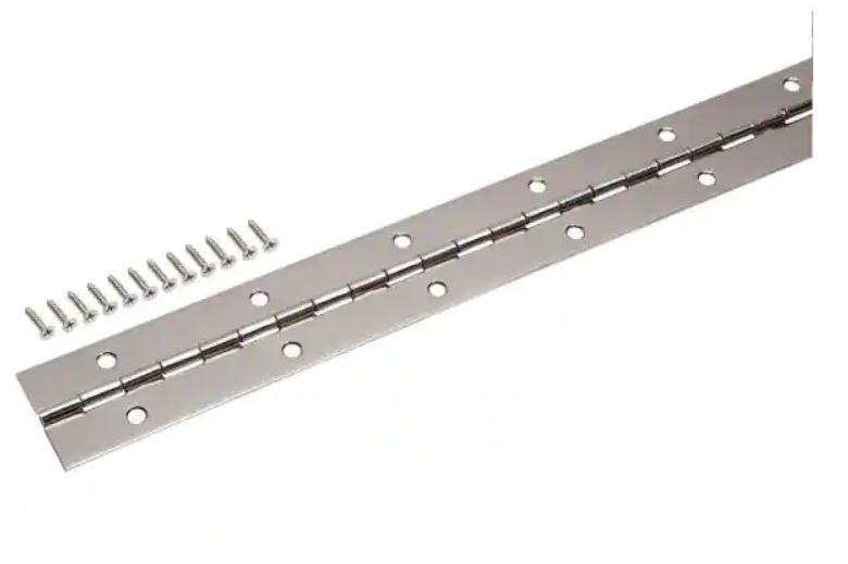 Photo 1 of 1-1/2 in. x 48 in. Bright Nickel Continuous Hinge - 2 PACK 
