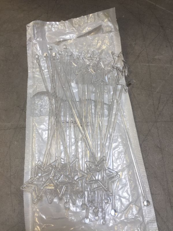Photo 1 of 30pcs transparent Plastic Star Design Cocktail Drink Stirrers Swizzle Stick
