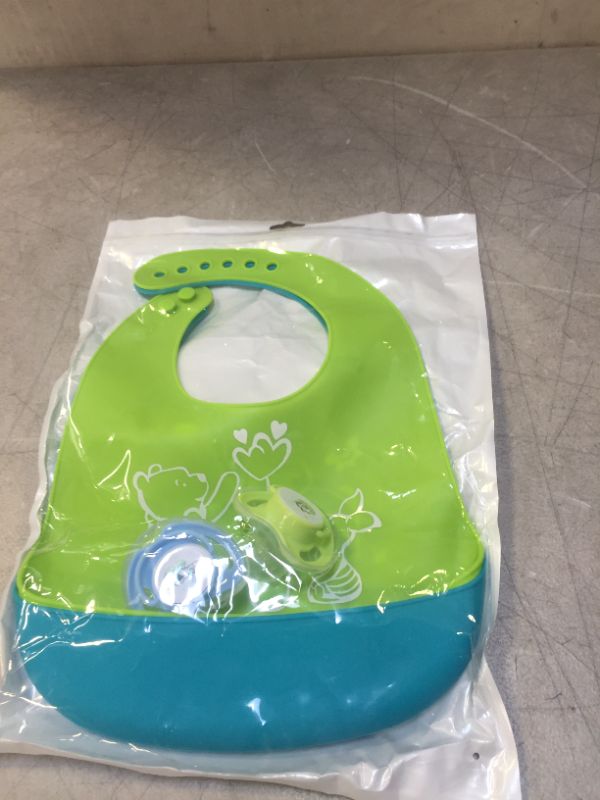 Photo 1 of Johee's World Pacifier With Cover Cap set -2 Silicone Bibs baby with pocket pacifier With Lid Pacifiers for Newborns Infants Pacifier Easy to clean Dry Waterproof bib for girls boys (1-4 yrs)