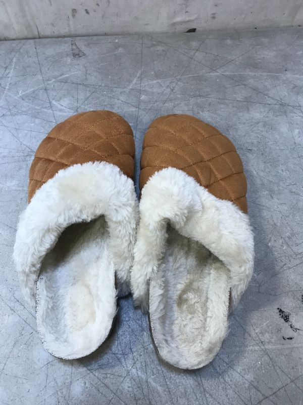 Photo 1 of FITORY FUR SLIPPERS BROWN AND CREAM COLORED --- U.S.SIZE 7