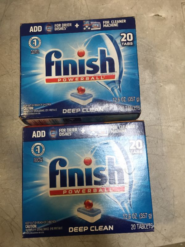 Photo 1 of (2 PACKS) Finish All in 1 Powerball Fresh, 20ct, Dishwasher Detergent Tablets

