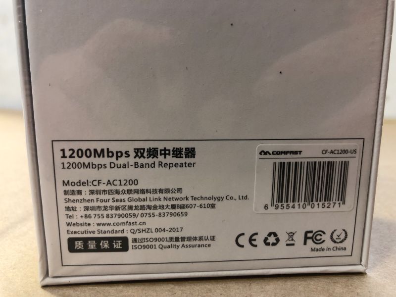 Photo 4 of (Bran New Factory Sealed) Comfast CF-AC1200 1200Mbps Long Range Dual Band 2.4+5Ghz Wireless Wifi Repeater
