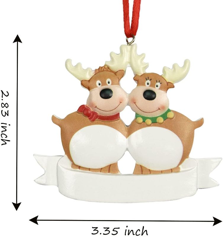 Photo 3 of 2 packs Personalized 2021 Family Christmas Ornaments, Customized Deer Family Members of 1-5 Xmas Tree Pandemic Ornament for Holiday Creative Gifts
