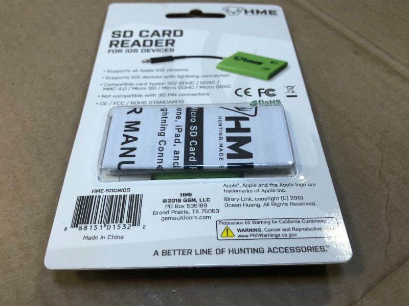 Photo 3 of Hme Memory Card Reader Micro Usb Apple Iphone Or Ipad Hmesdcrios 

